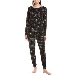 40 Winks Womens  2Pc Sleep Top & Jogger Set, Black